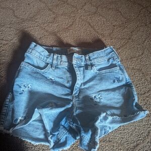 Abercrombie Kids GIRLS 13 14 Denim Shorts W EMBROIDERED FLOWERS $58